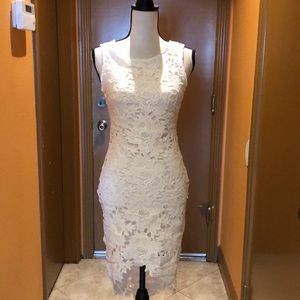 White lace mini dress